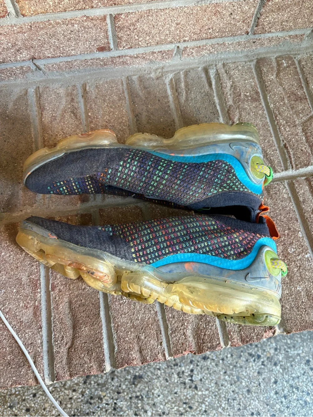 Nike Air VaporMax 2020 Flyknit Newsprint Multicolor Shoes Men's Size 10.5